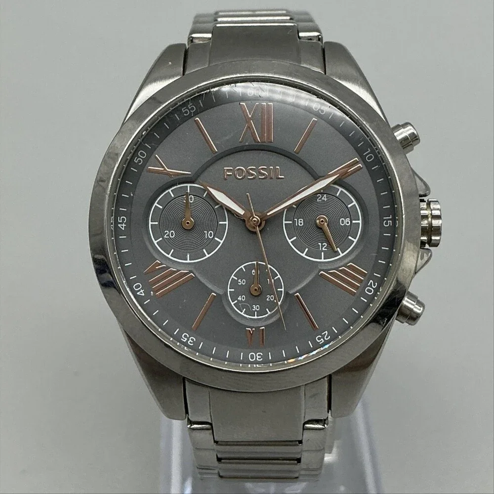 Fossil Modern Courier Womens Watch 36mm Stainless Chronograph New Battery 6.25